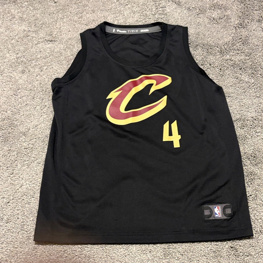 Cleveland Cavaliers Mobley #4 Fanatics Black and Gold Kids Basketball Jersey